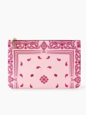 Pink Paisley Print Cosmetic Bag